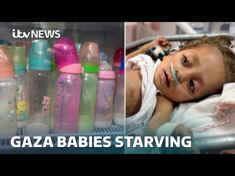 Gaza babies dying of starvation as formula runs out due to Israeli blockade | ITV News
