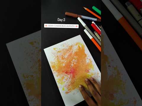 day 3 🪷 devi Chandraghanta 🪷#navaratridrawing #art #shorts #ytshorts #painting #drawing