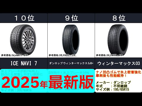 2025年【雪道で本当に止まれるタイヤはどれ?】スタッドレスタイヤ人気ランキングTOP10
