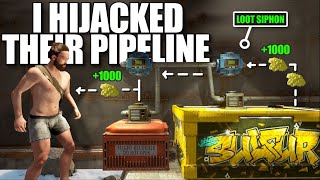 YouTube thumbnail for aloneintokyo's video titled 'I Hijacked this Zergs Pipeline for their main loot in Solo Vanilla Rust...'
