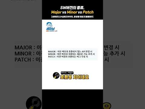 SW버전의 종류, Major vs Minor vs Patch  [1분테크121@토크아이티, 윤성열대표/드림플로우] #shorts