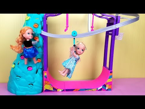 Indoor Play Place ! Elsa and Anna toddlers - zip line - foam pit - Barbie - playdate - UCQ00zWTLrgRQJUb8MHQg21A