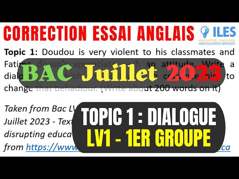 Correction Bac 2023 : Écrire un dialogue convaincant en anglais – Exercice de Essai Writing