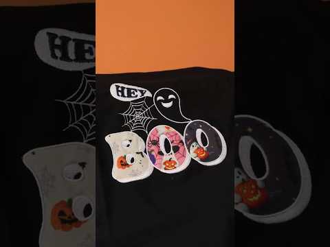 👻Hey Boo! Halloween Appliqué T-Shirt | Easy Machine Embroidery DIY #shorts