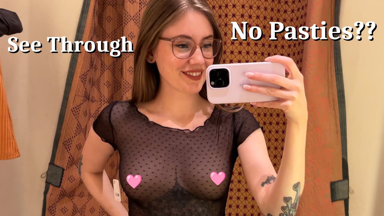 Trying On See Through Shirts in PUBLIC ~ Dressing Room Haul