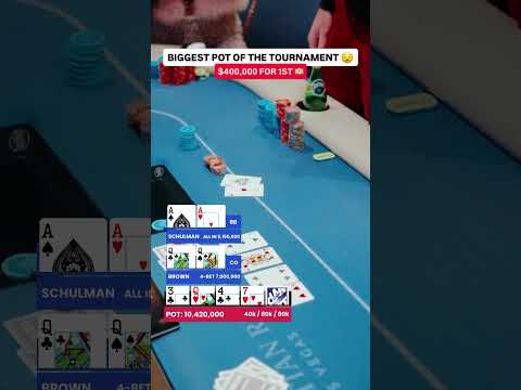 ALL IN for the CHIP LEAD at WPT Venetian Championship 😨 #poker #casino #pokerhands