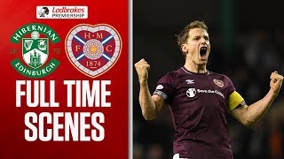 Hearts Celebrate at Easter Road | Hibernian 0-1 Hearts | Full-Time Scenes | Ladbrokes Premiership