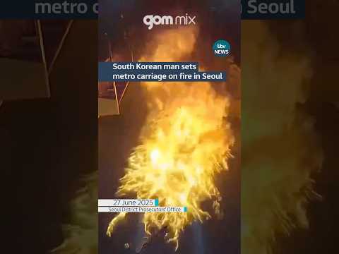 South Korean man sets metro carriage on fire in Seoul #itvnews