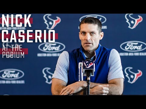 Houston Texans GM Nick Caserio meets with the media video clip