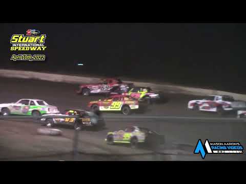 Stuart International Speedway Frostbuster IMCA Stock Car A-Main (4/10/22) - dirt track racing video image