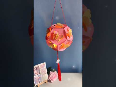 Beautiful paper lantern🏮🦋 #tryitbyyourself #lantern #lanternmaking #shorts #fyp #viral