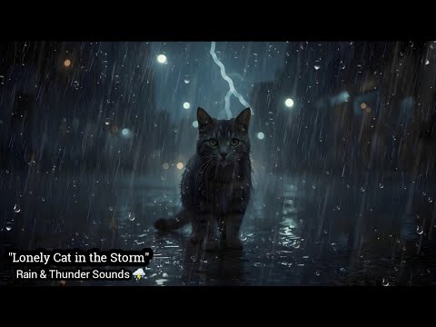 Lonely Cat in the Storm – Sad Rain & Thunder Sounds for Sleep and Relaxation