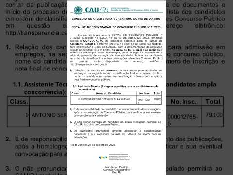 #CAU RJ - 10° CONVOCAÇÃO#