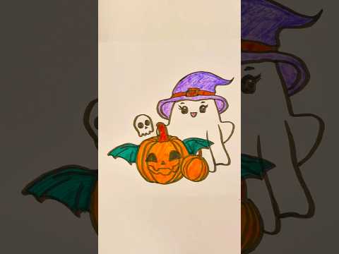 My Halloween Drawing 👻🎃 Ghost, Pumpkin #plz_subscribe_my_channel #shortsfeed
