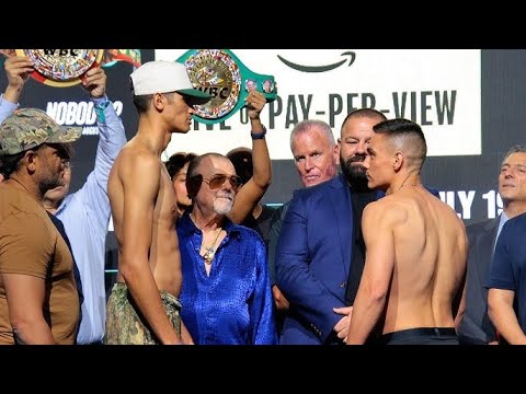Sebastian Fundora weigh in and face off against Tim Tszyu