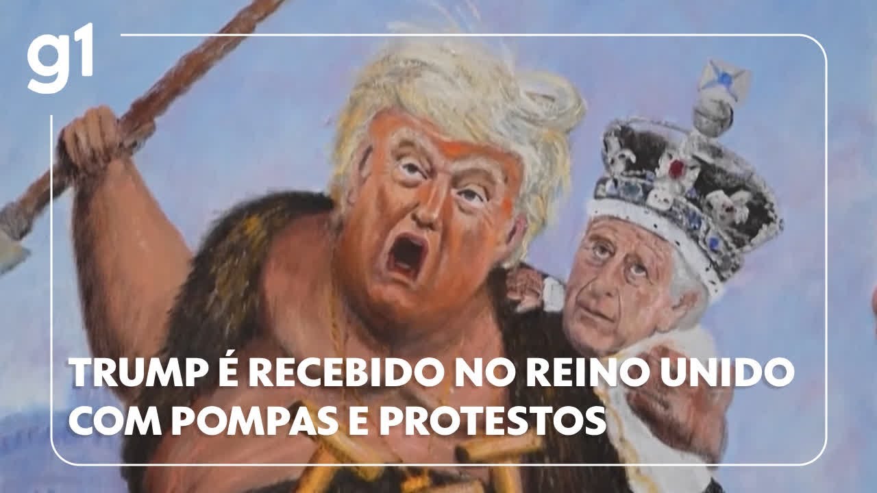 Trump é recebido no Reino Unido com pompas e protestos