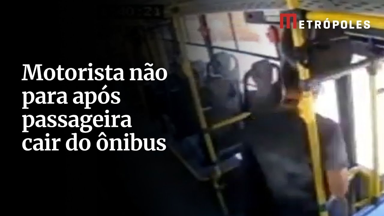 Motorista arranca com ônibus sem prestar ajuda após mulher cair