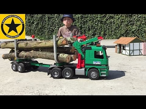 BRUDER TRUCKS Mercedes Actros Logging Truck in Jack's bworld Forest