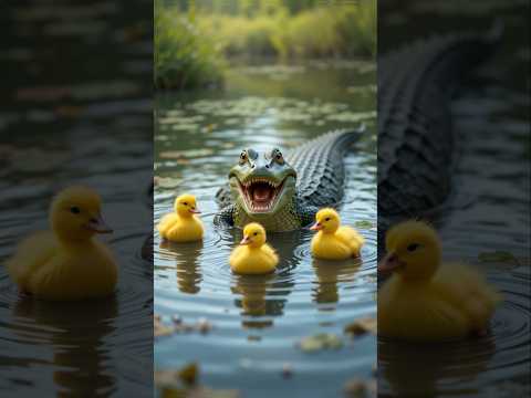 Ducks survived after a crocodile attack