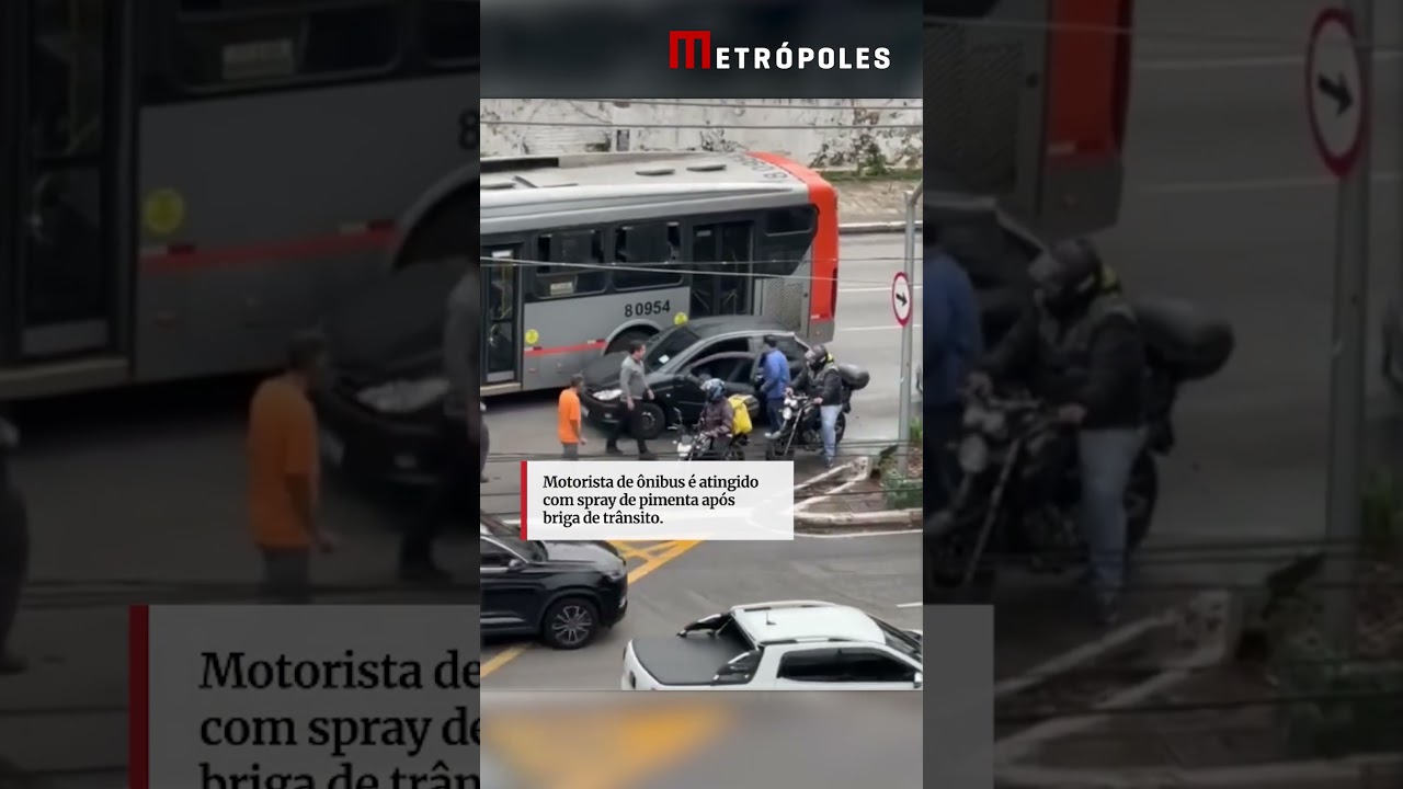 motorista de ônibus é atingido com spray de pimenta após briga de trânsito