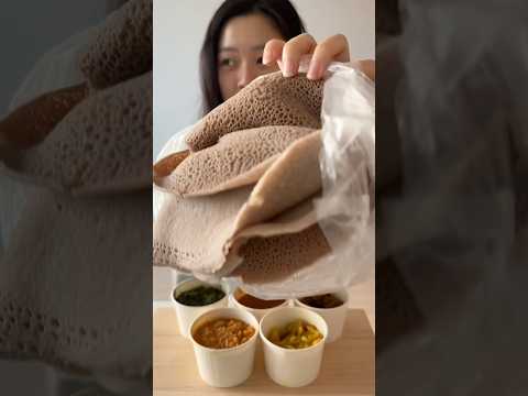 trying east african food for the first time #mukbang #foodvlog #injera