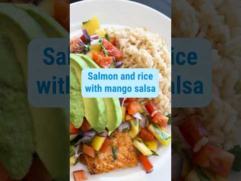 (ASMR): Salmon and coconut rice with mango salsa