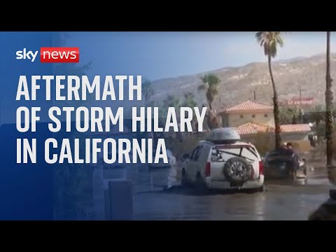 Watch live: Clear-up operation underway in California after Storm Hilary