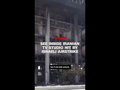 See inside Iranian TV studio hit by Israeli airstrike