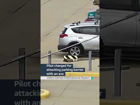 Pilot charged for attacking parking barrier with an axe #itvnews #news #usa #pilot #airport