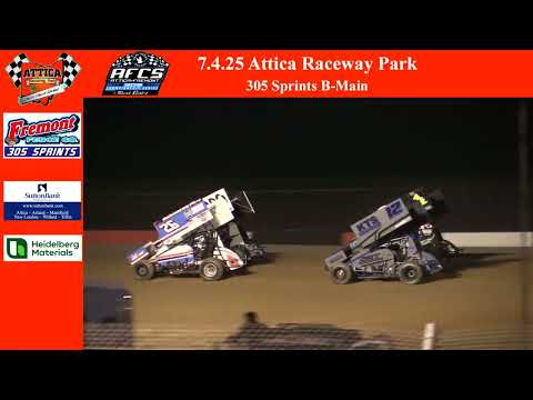 July 4th 2025 | Attica Raceway Park | 305 Sprints B-Main - dirt track racing video image