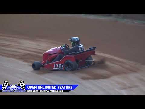 Open Unlimited Lawn Mower Feature - Bear Creek Raceway Park 5/31/25 - dirt track racing video image