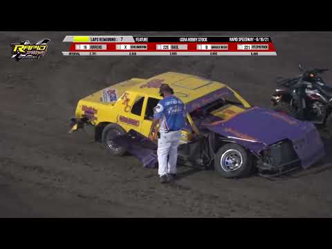 Hobby Stock Feature | Rapid Speedway | 6-18-2021 - dirt track racing video image