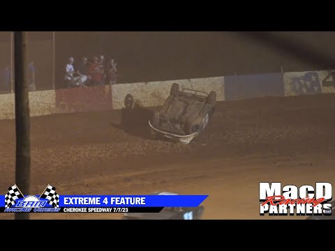 Extreme 4 Feature - Cherokee Speedway 7/7/23 - dirt track racing video image