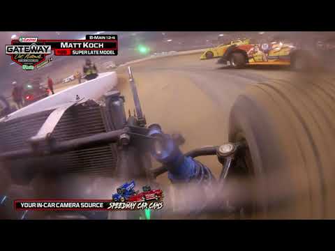 #96 Matt Koch - Super Late Model - Hood Cam - Gateway Dirt Nationals 12-4-21 - dirt track racing video image