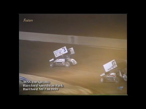 AVSS 410 Sprints  - Hartford Speedway Park - Hartford, MI July 30, 1999 - dirt track racing video image