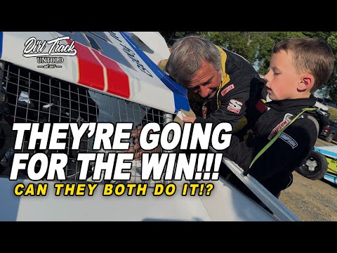 Grandpa &amp; Grandson Go Racing! LEADING LAPS At Action Track USA! - dirt track racing video image