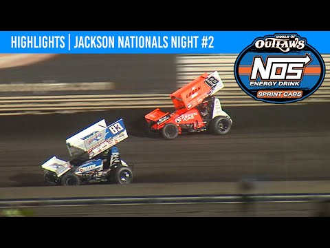 World of Outlaws NOS Energy Drink Sprint Cars | Jackson Motorplex | August 18, 2023 | HIGHLIGHTS - dirt track racing video image