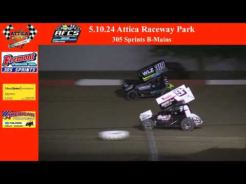 5.10.24 Attica Raceway Park 305 Sprints B-Mains - dirt track racing video image