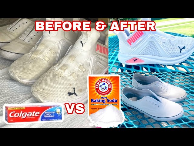 How to Clean White Sneakers with Baking Soda - bitemebaking.com