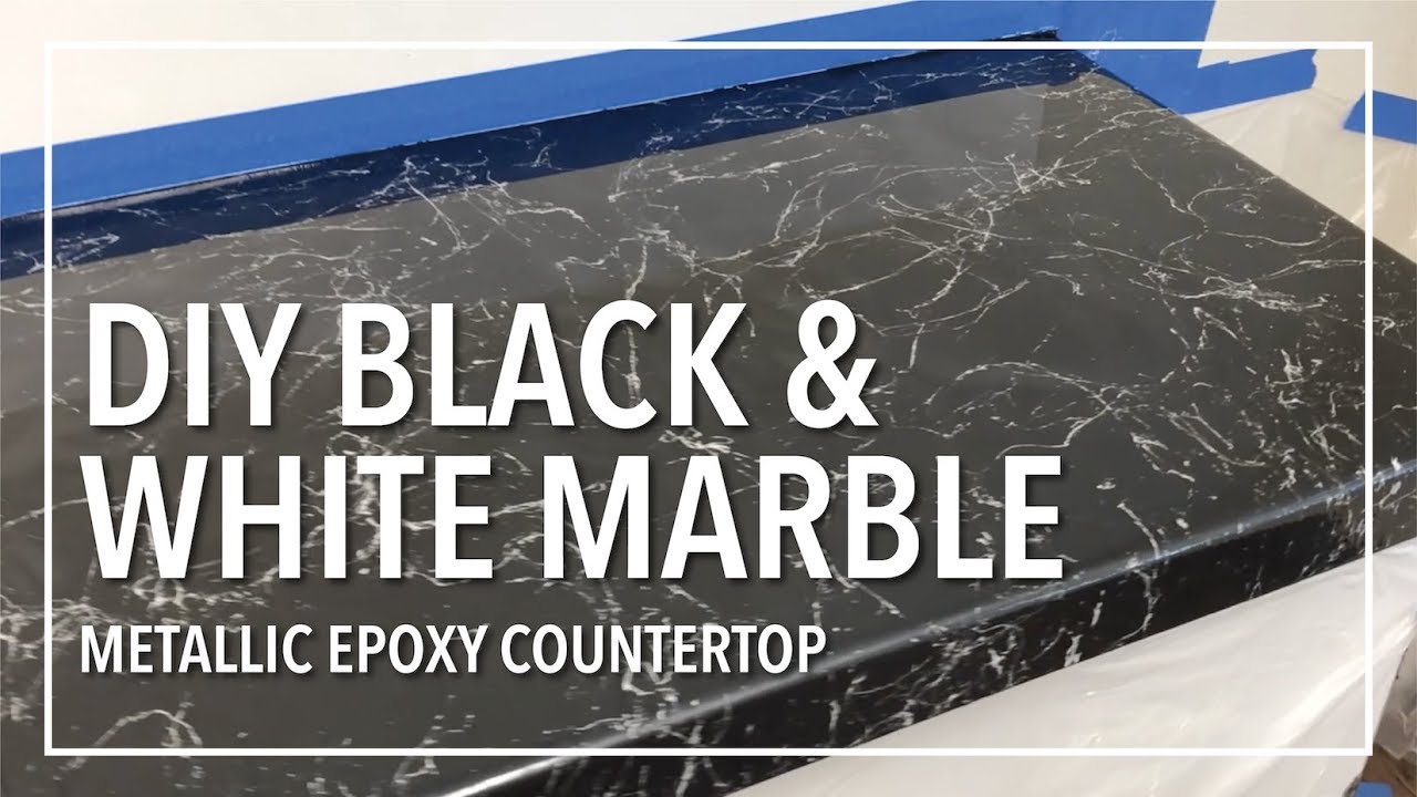 Diy Black White Marble Countertop Resurfacing With Epoxy Resin