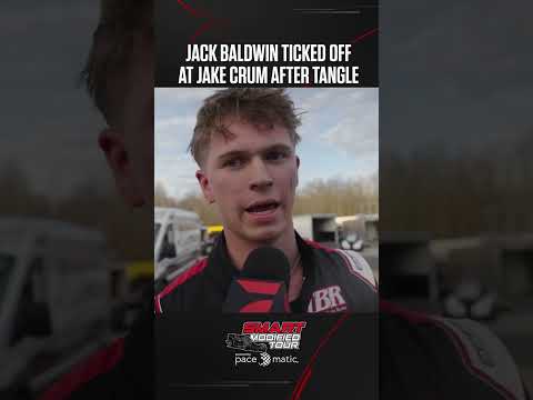 ♨️ Jack Baldwin not happy with Jake Crum at Anderson Motor Speedway #SMARTMods - dirt track racing video image