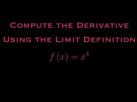Computing The Derivative of x^4 Using The Limit Definition