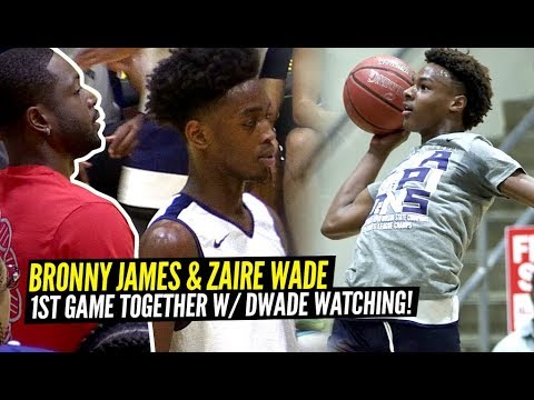 Bronny James & Zaire Wade FIRST GAME TOGETHER Got WILD! Dwyane Wade WATCHES SIERRA CANYON!!