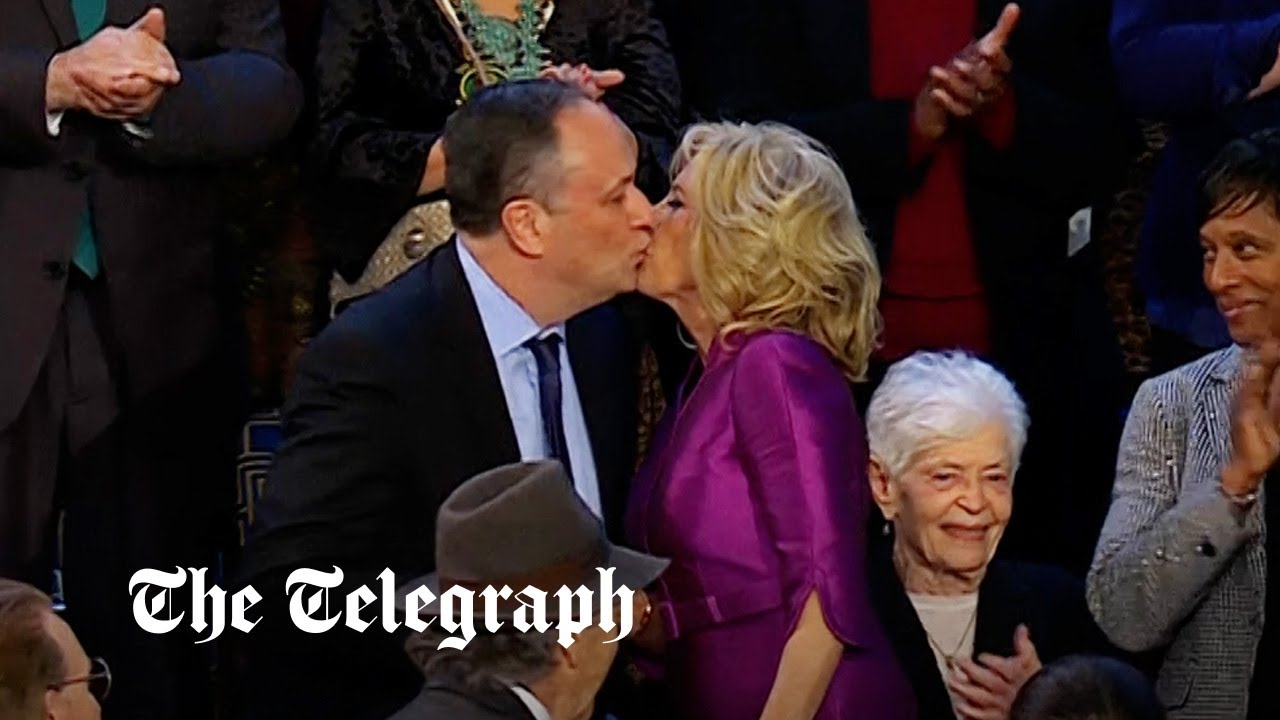 Moment Jill Biden kisses Kamala Harris’ husband on the lips | State of the Union address