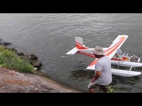 Rc Turboprop on floats PC-6 Pilatus Jetcat  - Maiden flight - UC7X_omi76Uvs9xL80fUWAgg