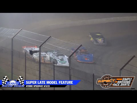 Super Late Model Feature - Atomic Speedway 8/5/23 - dirt track racing video image