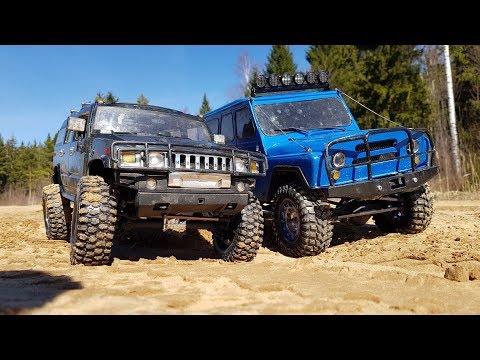 HUMMER против BLUAZ... Сравнительный тест монстров бездорожья! Scale RC Hummer and UAZ - UCX2-frpuBe3e99K7lDQxT7Q