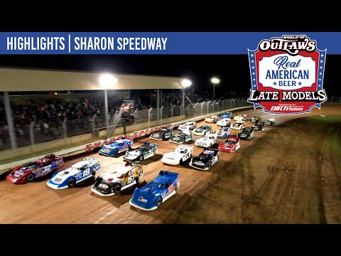 World of Outlaws Real American Beer Late Model Series | Sharon Speedway | July 12, 2025 | HIGHLIGHTS - dirt track racing video image