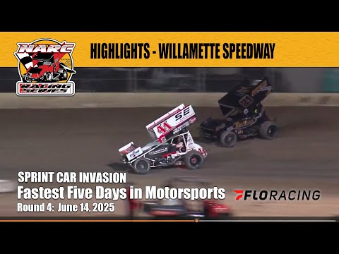 RACE HIGHLIGHTS: NARC SPRINT CARS @ WILLAMETTE SPEEDWAY - JUNE 14, 2025 - dirt track racing video image