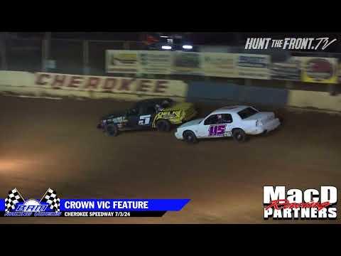 Crown Vic Feature Cherokee Speedway 7324 - dirt track racing video image